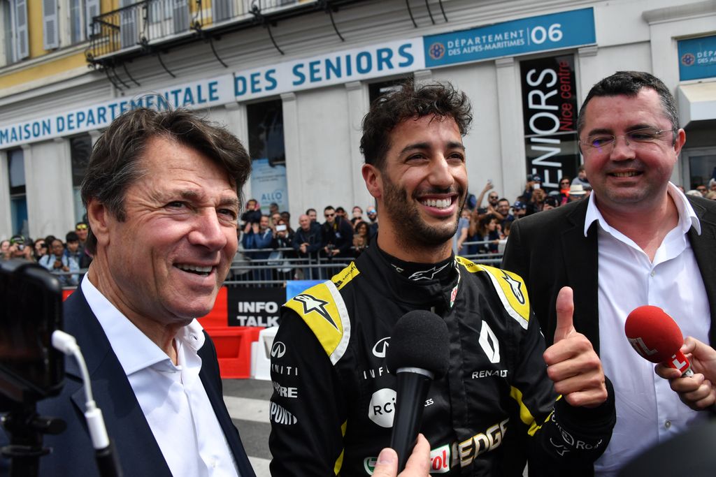 Forma-1, Daniel Ricciardo, Renault F1 Team, Nizza parádé, Christian Estrosi, Eric Boullier 
