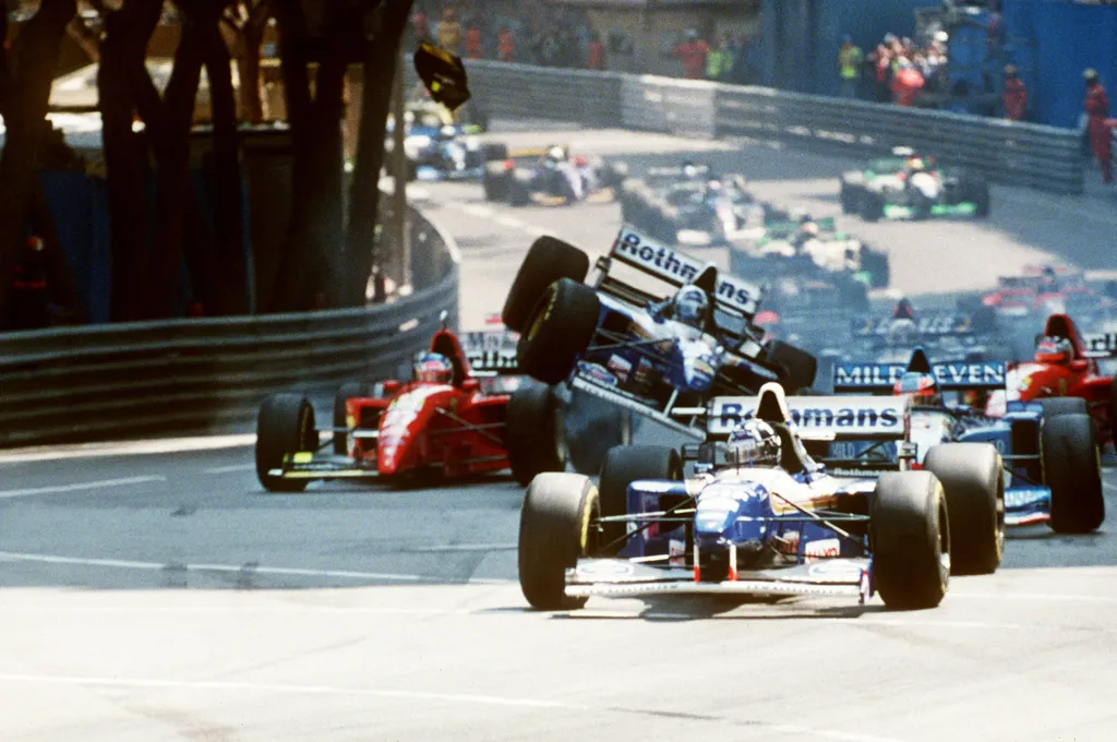 Forma-1-es Monacói Nagydíj, Monaco, Monte-Carlo, 1995, rajt, Damon Hill, Michael Schumacher, David Coulthard, Gerhard Berger, Jean Alesi, Williams, Benetton, Scuderia Ferrari 