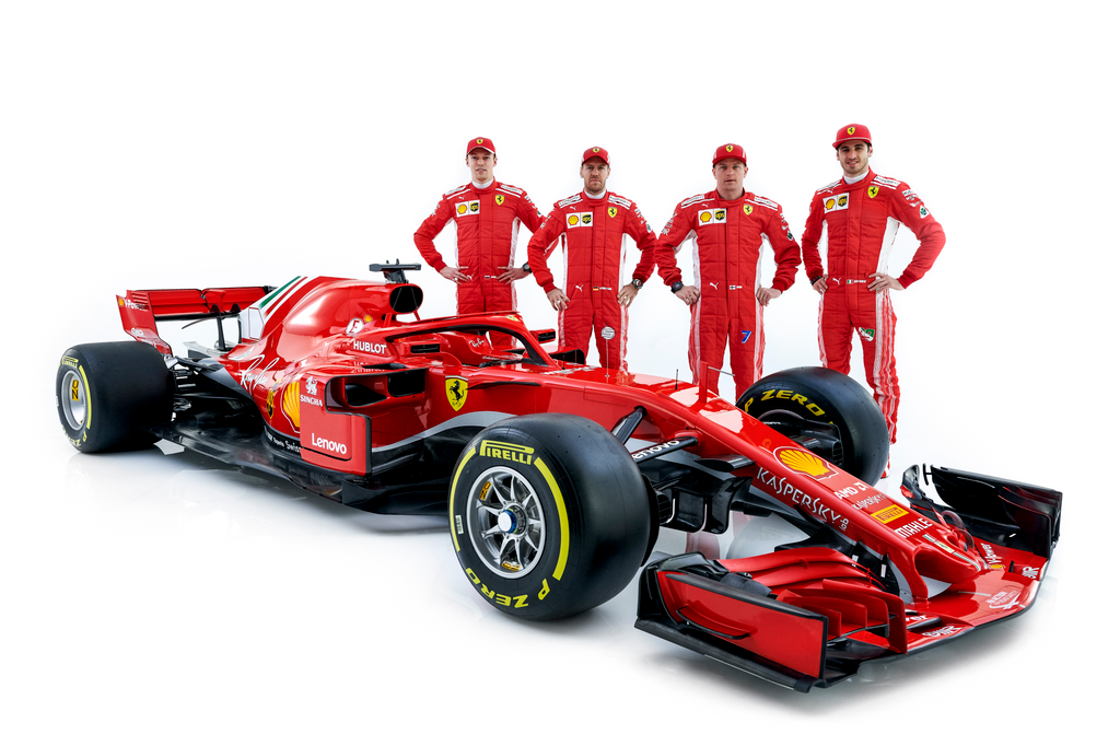 Forma-1, Scuderia Ferrari, Ferrari SF-71H bemutató, Kimi Räikkönen, Sebastian Vettel, Danyiil Kvjat, Antonio Giovinazzi 
