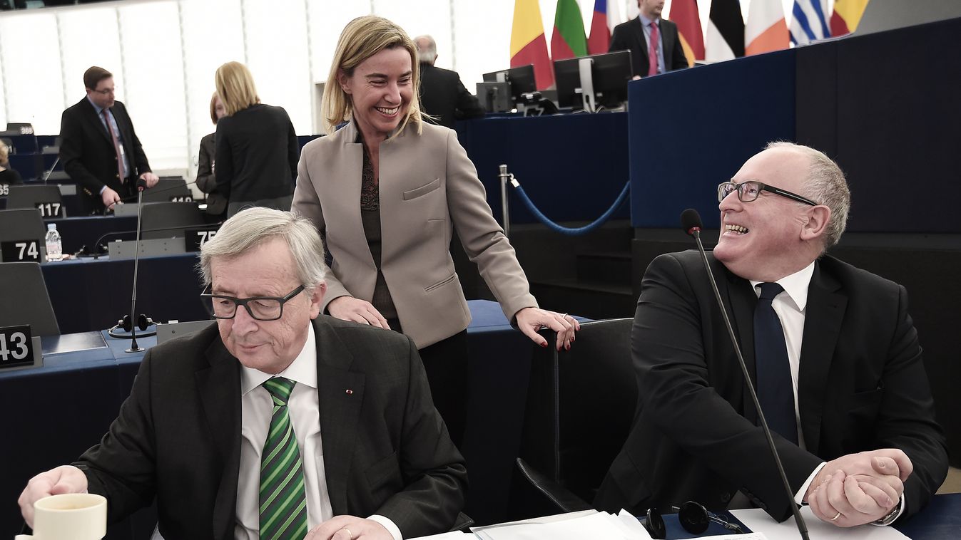 Jean-Claude Juncker, Frans Timmermans, Federica Mogherini 