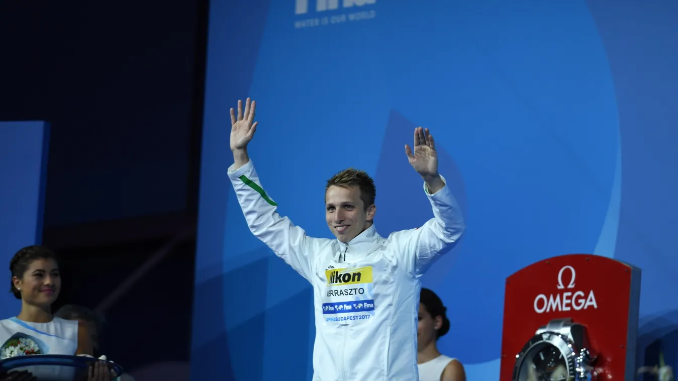 Úszás Vizes VB, FINA2017, férfi 400 méter vegyes, döntő, Verrasztó Dávid, dobogón 
