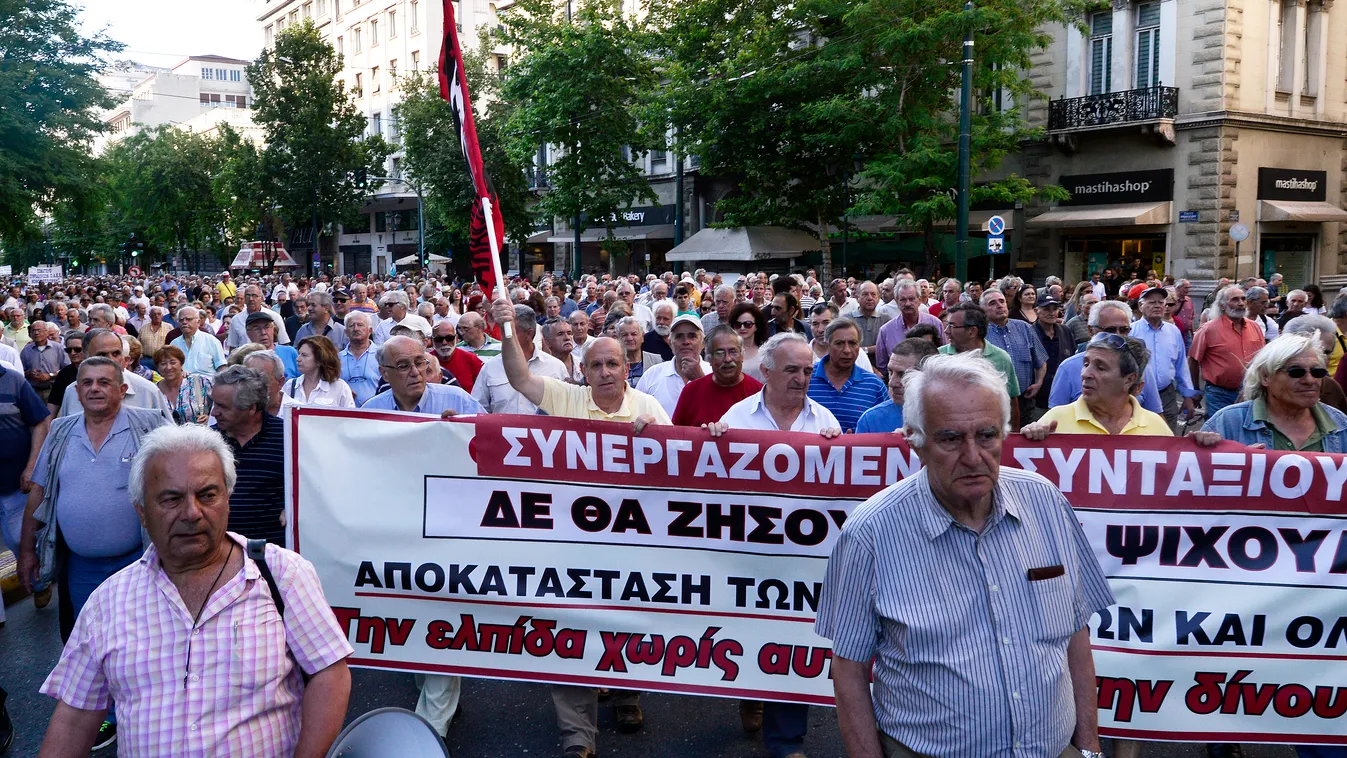 görögország tüntetés nyugdíjasok 