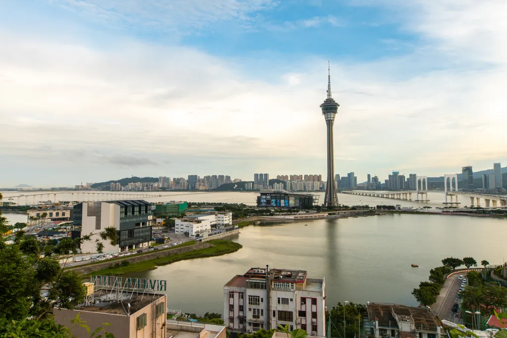 A világ leggazdagabb országai   View of Macau Tower Convention and Entertainment Center in Macao no people structure destination international communication photography macao c 