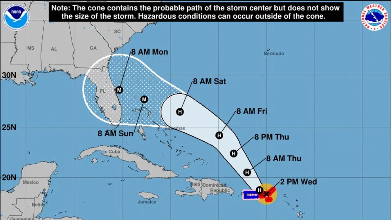 Hurrikán, trópusi vihar, Puerto Rico, Miami 
