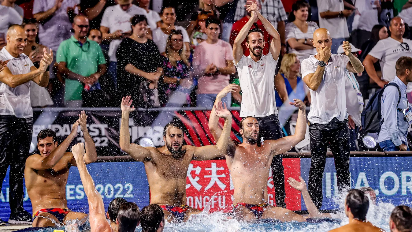 FINA vizes VB 2022, FINA, 2022.07.03., 19. FINA Világbajnokság, póló, férfi vízilabda, olaszország spanyolország döntő, olasz, spanyol, döntő, válogatott, győzelem 