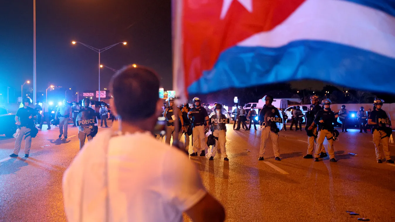 Rally In Miami Held In Support Of Cuban Protestors GettyImageRank2 Color Image Horizontal POLITICS 