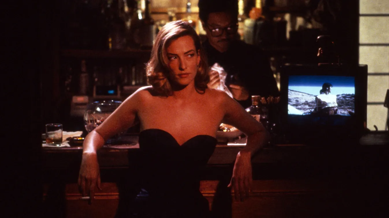 Rising Sun Cinema movie film still movie still publicity still production still american 1990s nineties bar strapless dress black dress Horizontal FILM CRIME WOMAN 