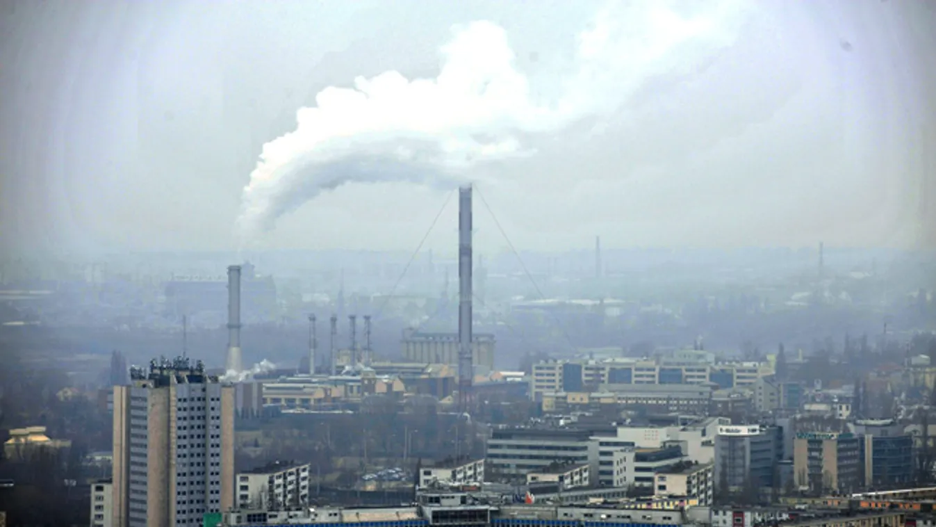 szmogriadó Budapesten, légszennyezés, magas szállópor koncentráció, füst 
