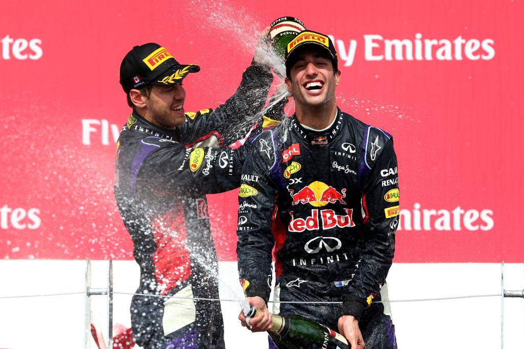 Forma-1, Daniel Ricciardo, Sebastian Vettel, Kanadai Nagydíj 2014 dobogó 