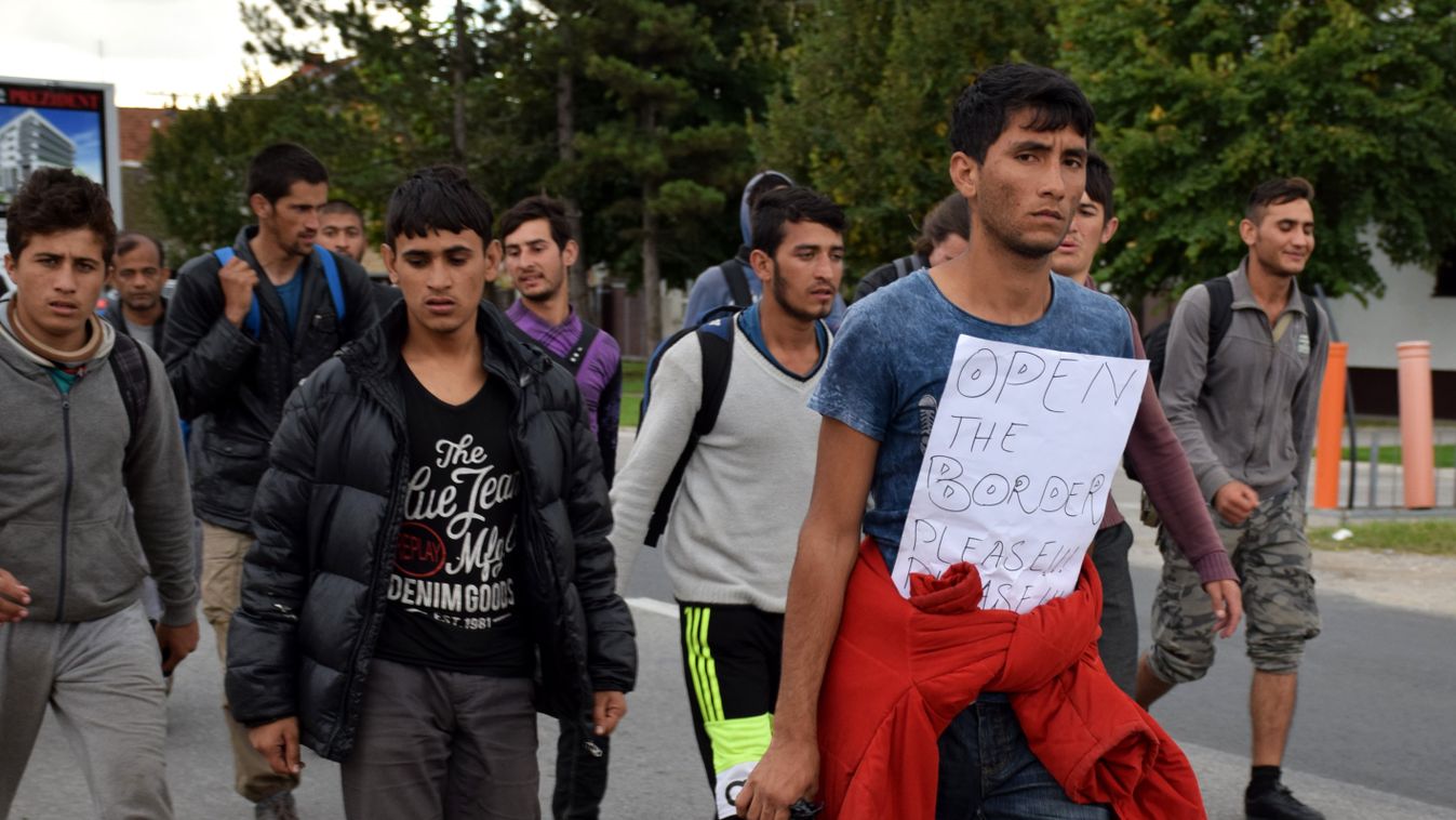 Refugees move toward Hungarian border REFUGEE 2016 Serbia October Belgrade Horgos Border Hungarian border Hungarians voted 