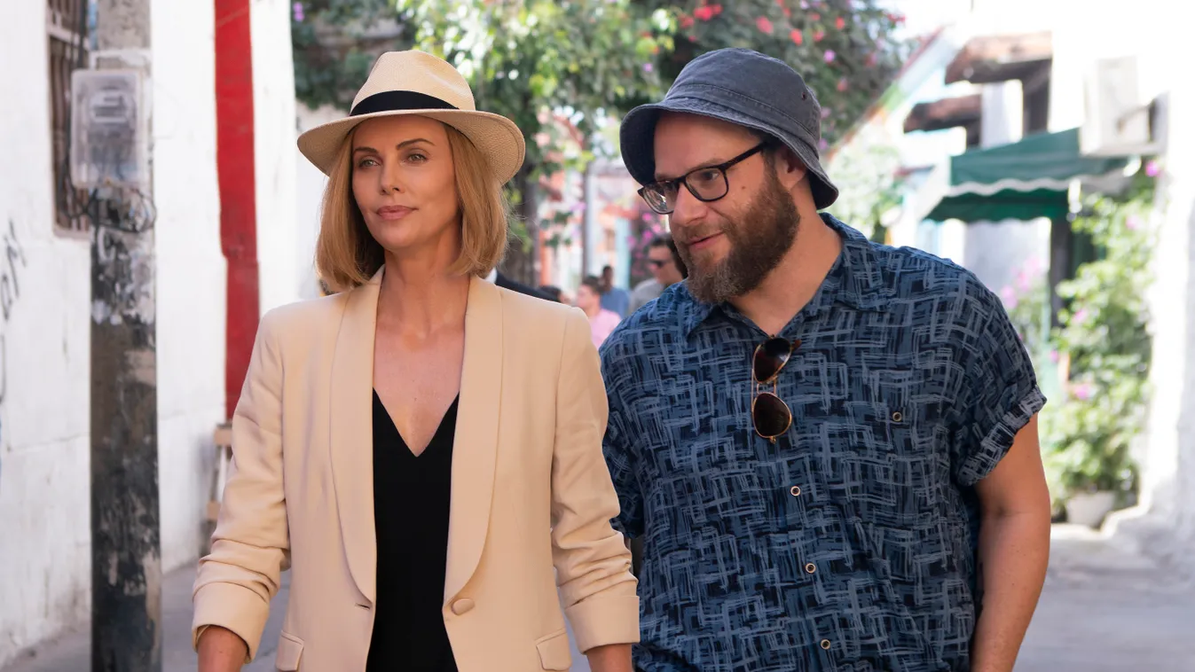 Select Charlotte Fields (CHARLIZE THERON) and Fred Flarsky (SETH ROGEN) in LONG SHOT.  Photo Credit: Hector Alvarez. 