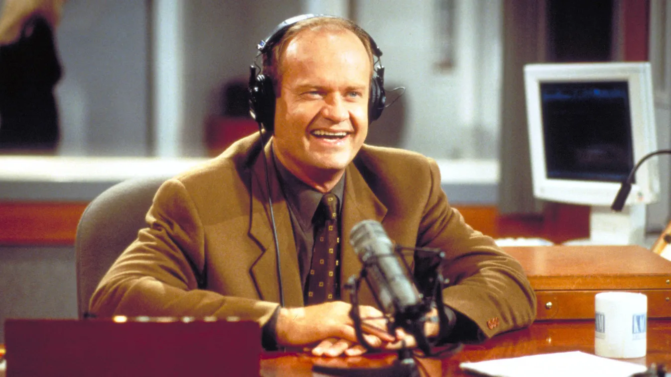 Frasier Television Stills celebrity earphones Frasier head shot Kelsey Grammer NBC Paramount radio radio station scene season premiere TV stills 