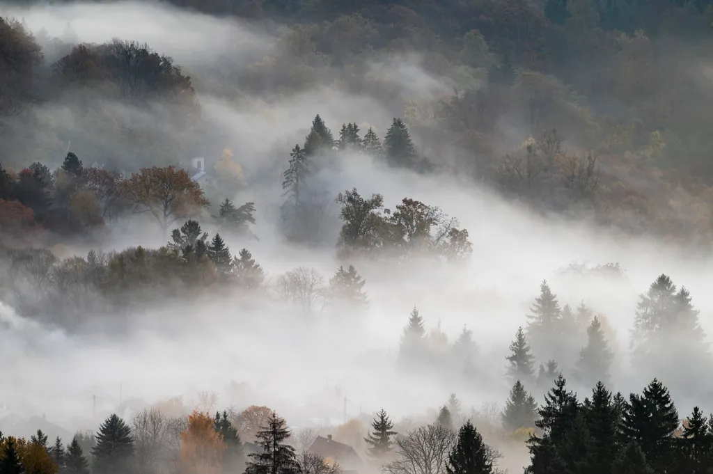 köd, Salgótarján, reggel, időjárás, ősz 