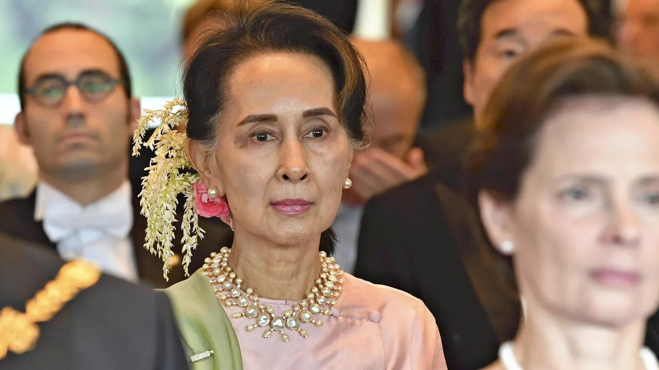 A file photo shows Myanmar State Counsellor Aung San Suu Kyi attending the enthronement ceremony at Imperial Palace  in Tokyo on October 22, 2019. It was learned that Aung San Suu Kyi have been detained in an early morning on Feb. 1, 2021, the spokesman f