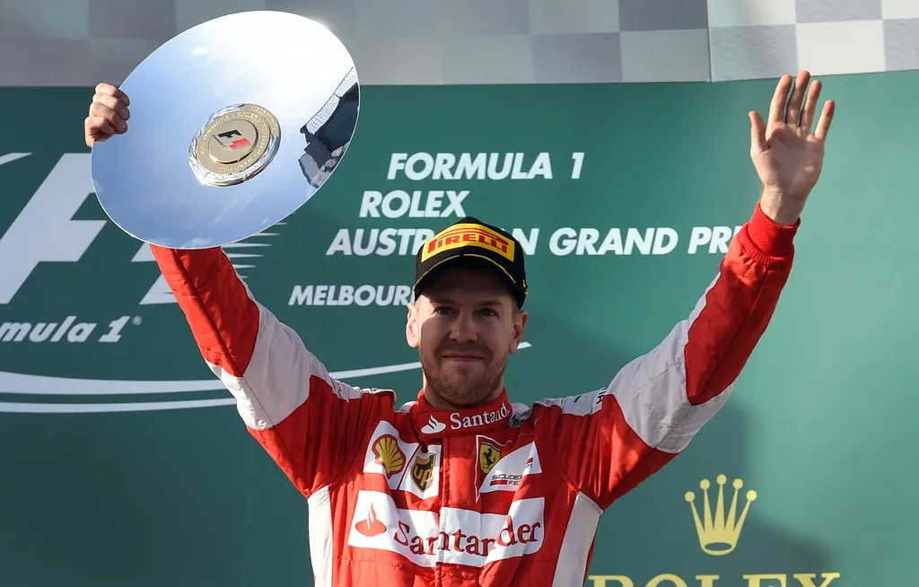 Forma-1, Sebastian Vettel, Ferrari, Ausztrál Nagydíj 2015, dobogó 