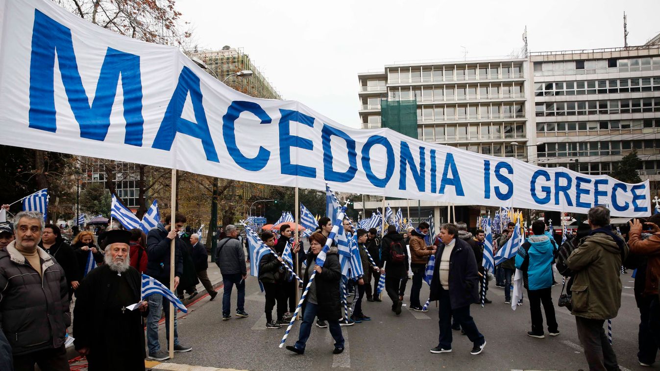 athén, tüntetés, macedónia 