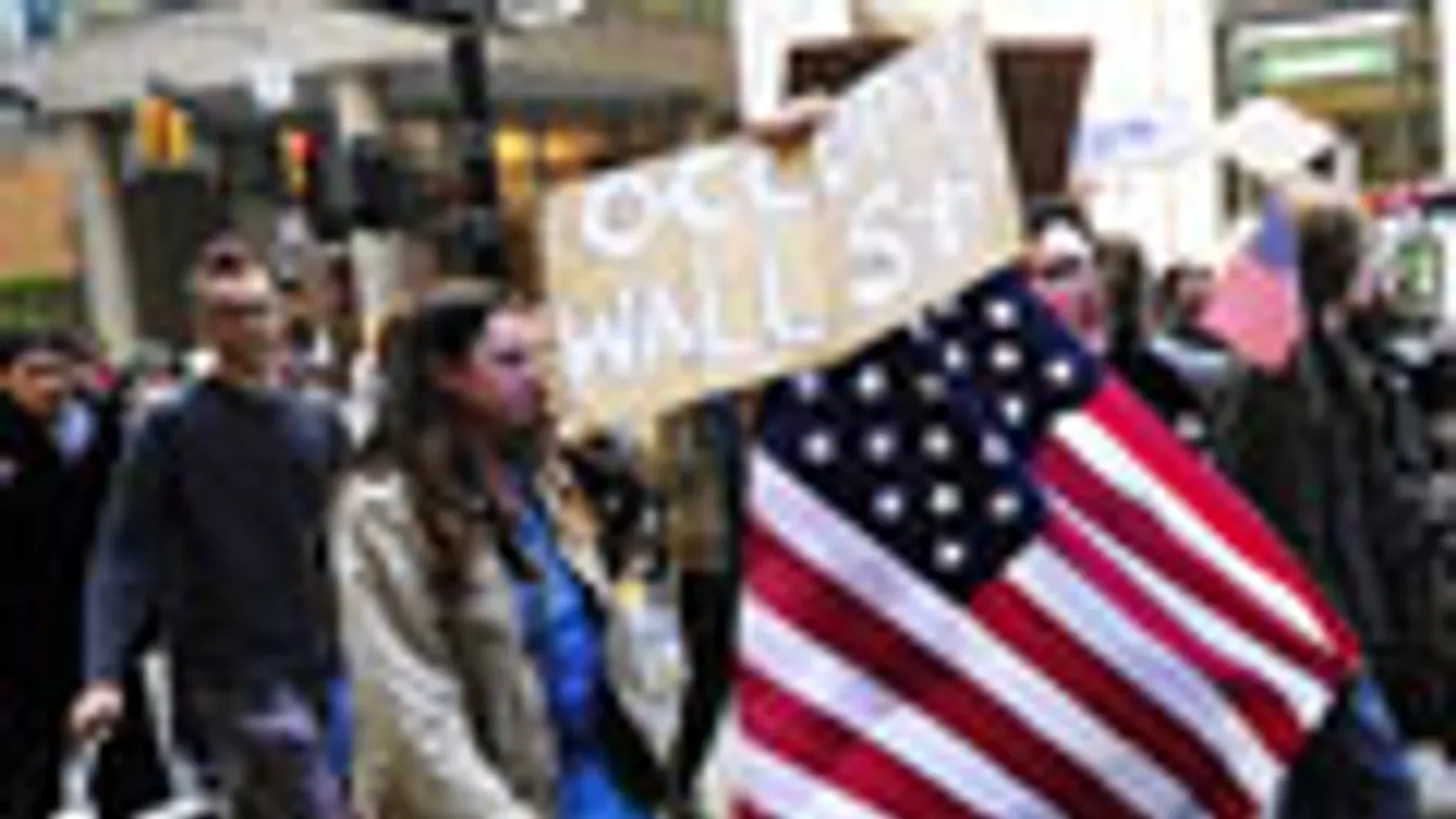 wall street, tüntetők, new york, válság 
