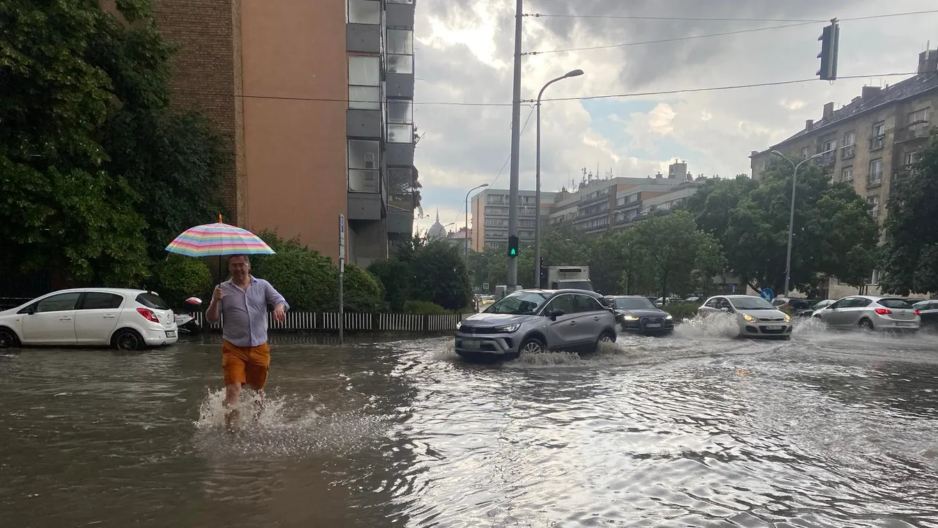 időjárás, eső, zivatar, heves zivatar, csapadék, Budapest, 