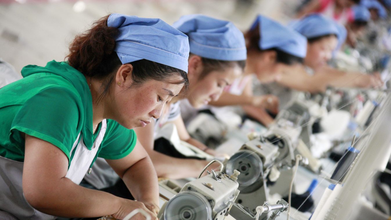 Ázsiai textil gyár ipar munkások 