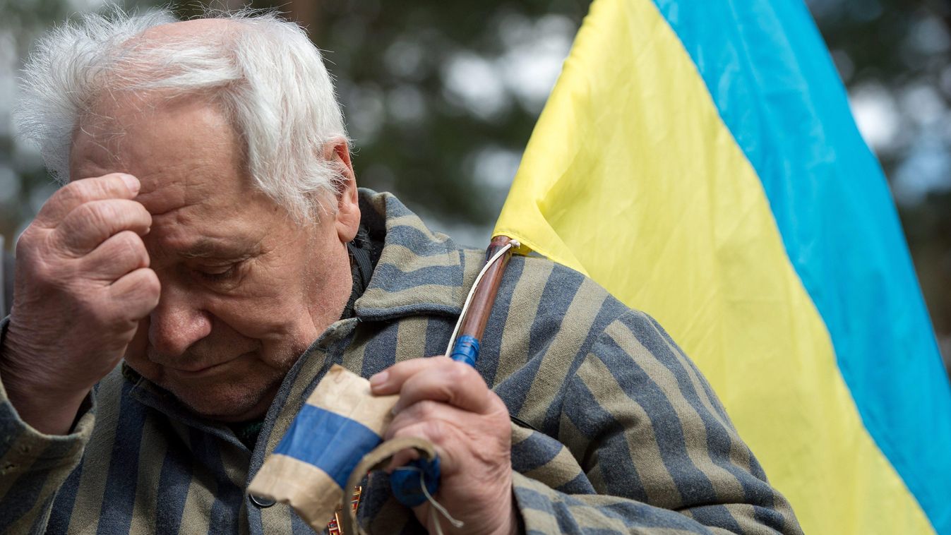 Oranienburg, 2015. április 19.
Petr Miscsuk ukrán túlélő az egykori sachsenhauseni náci koncentrációs táborban a németországi Oranienburg közelében 2015. április 19-én, a tábor felszabadításának 70. évfordulóján rendezett megemlékezésen. (MTI/EPA/Maurizio