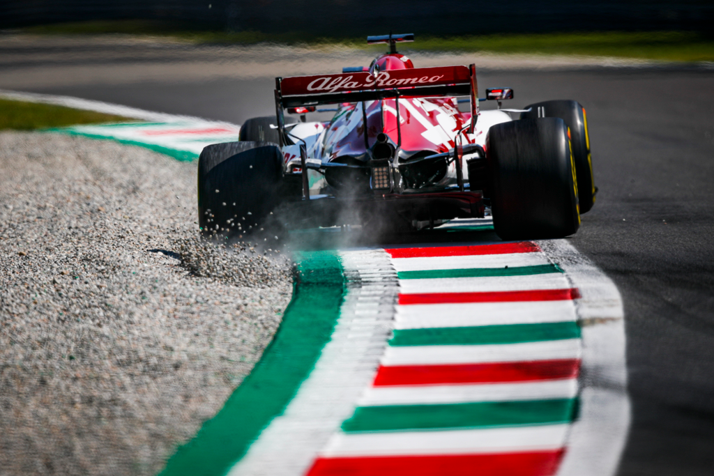 Forma-1, Kimi Räikkönen, Alfa Romeo Racing, kavicságy, Olasz Nagydíj 
