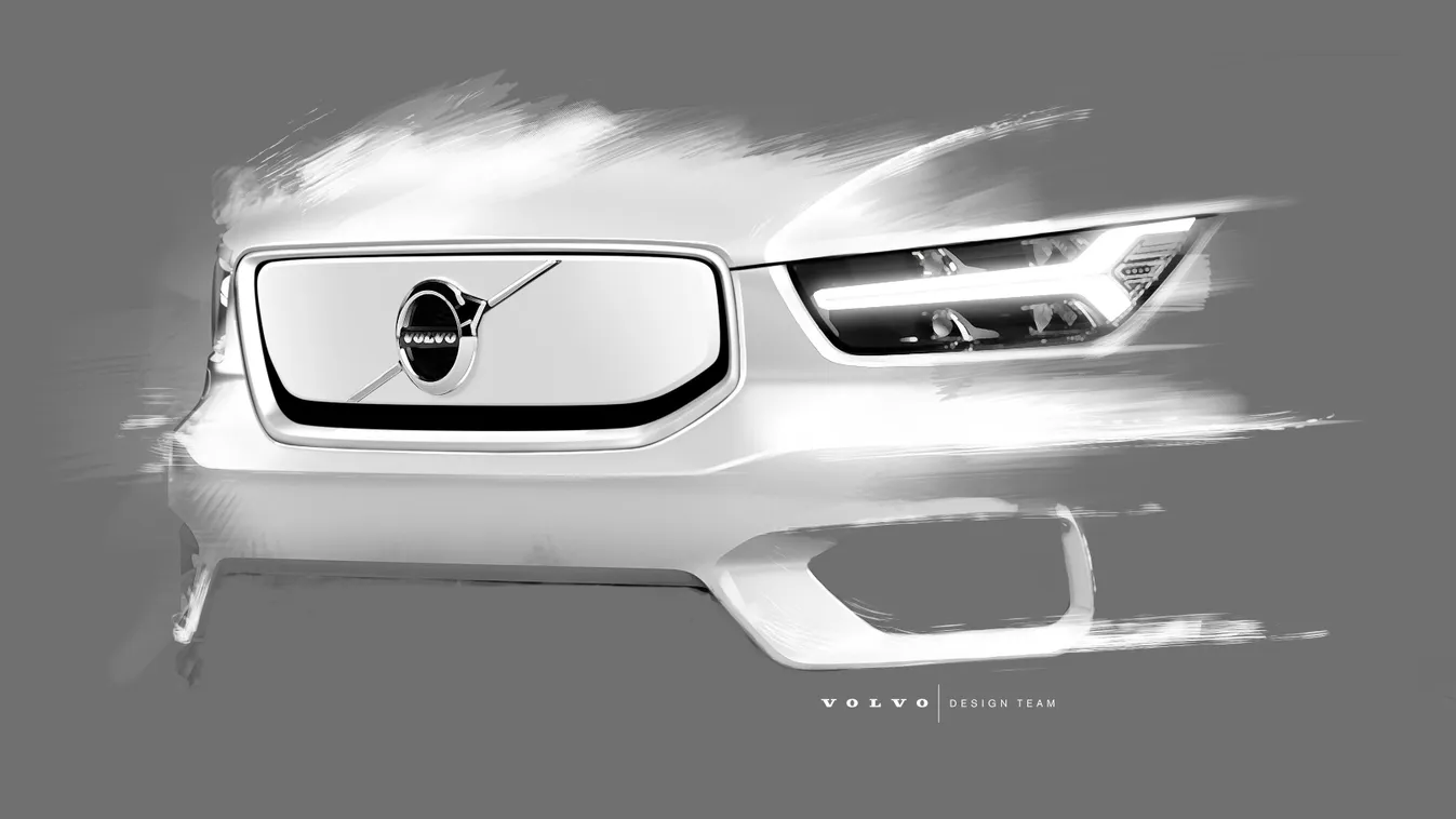 Technology Corporate Design Exterior Detail Images Electrification New XC40 2019 2020 XC40 Volvo XC40 BEV design sketch 