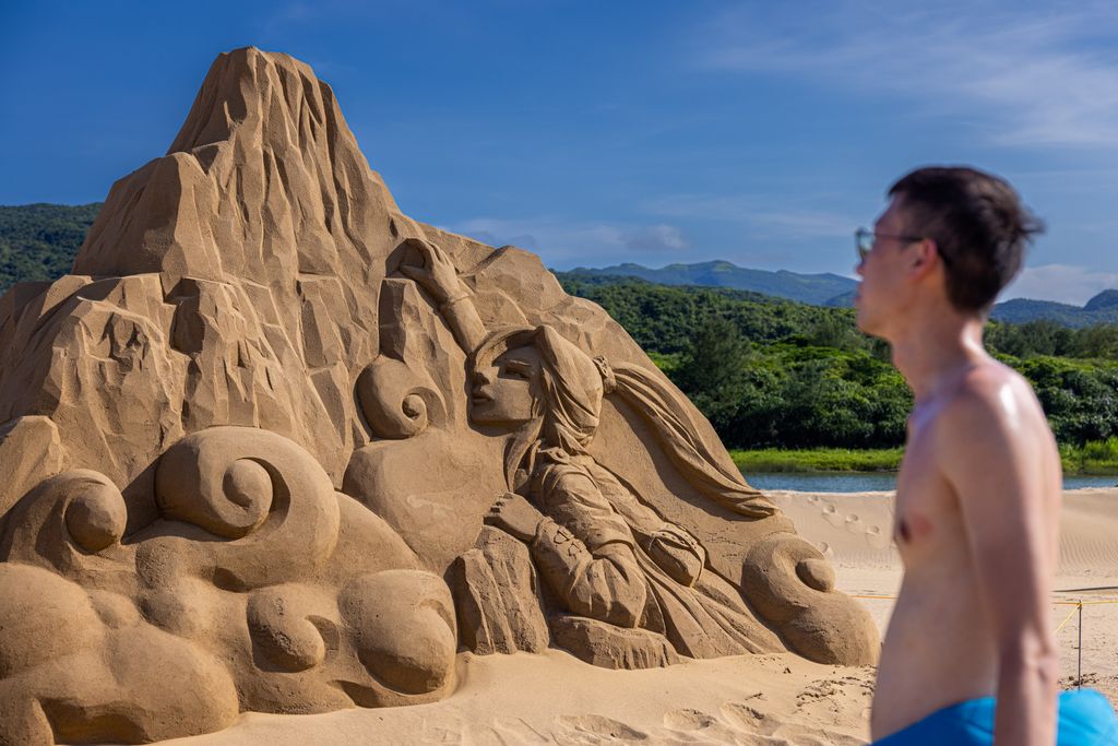 Taivan, fulong, tengerpart, part, homok, homok szobor, szobrászat, fesztivál, Fulong Beach Hosts Sand Sculpture Festival 