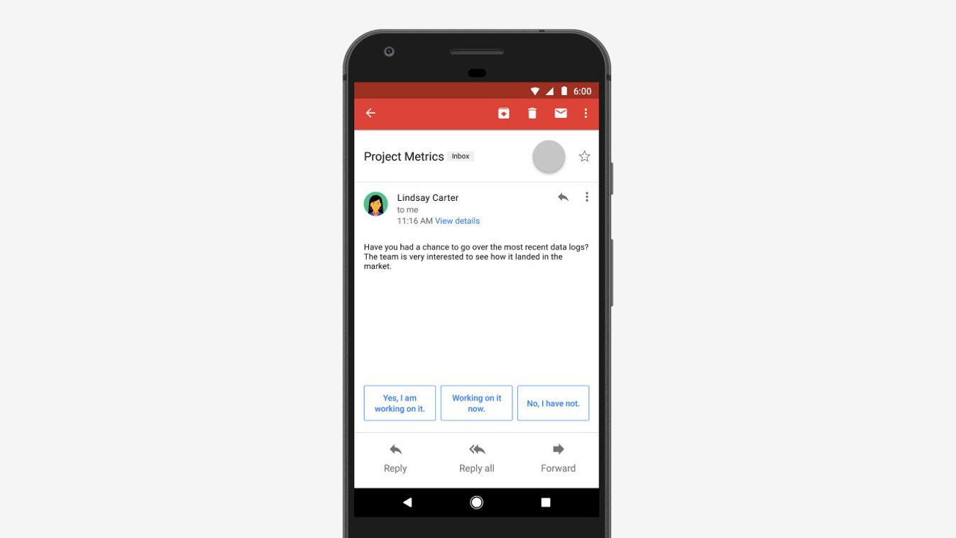 gmail android ios smart reply okos válasz e-mail 