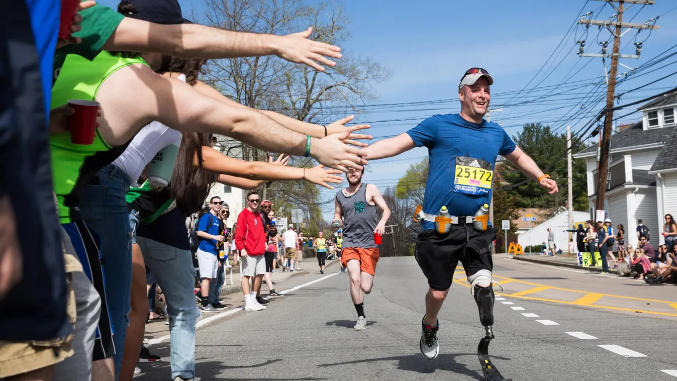 Crowds Gather Along Route Of Boston Marathon To Cheer On Runners GettyImageRank2 Human Interest 