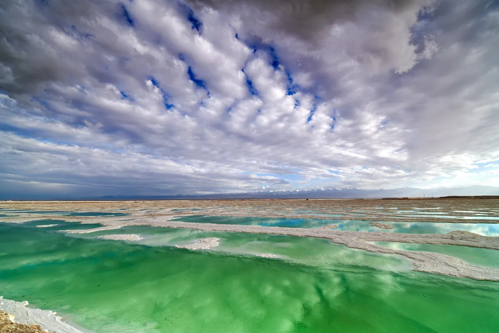 Emerald Lake, Qinghai, Kína, Smaragd-tó, smaragd, tó, tavak, só, sós 
