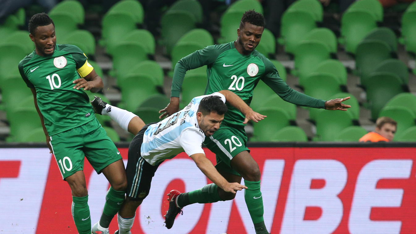 Football friendly Argentine vs. Nigeria landscape HORIZONTAL sergio agüero 