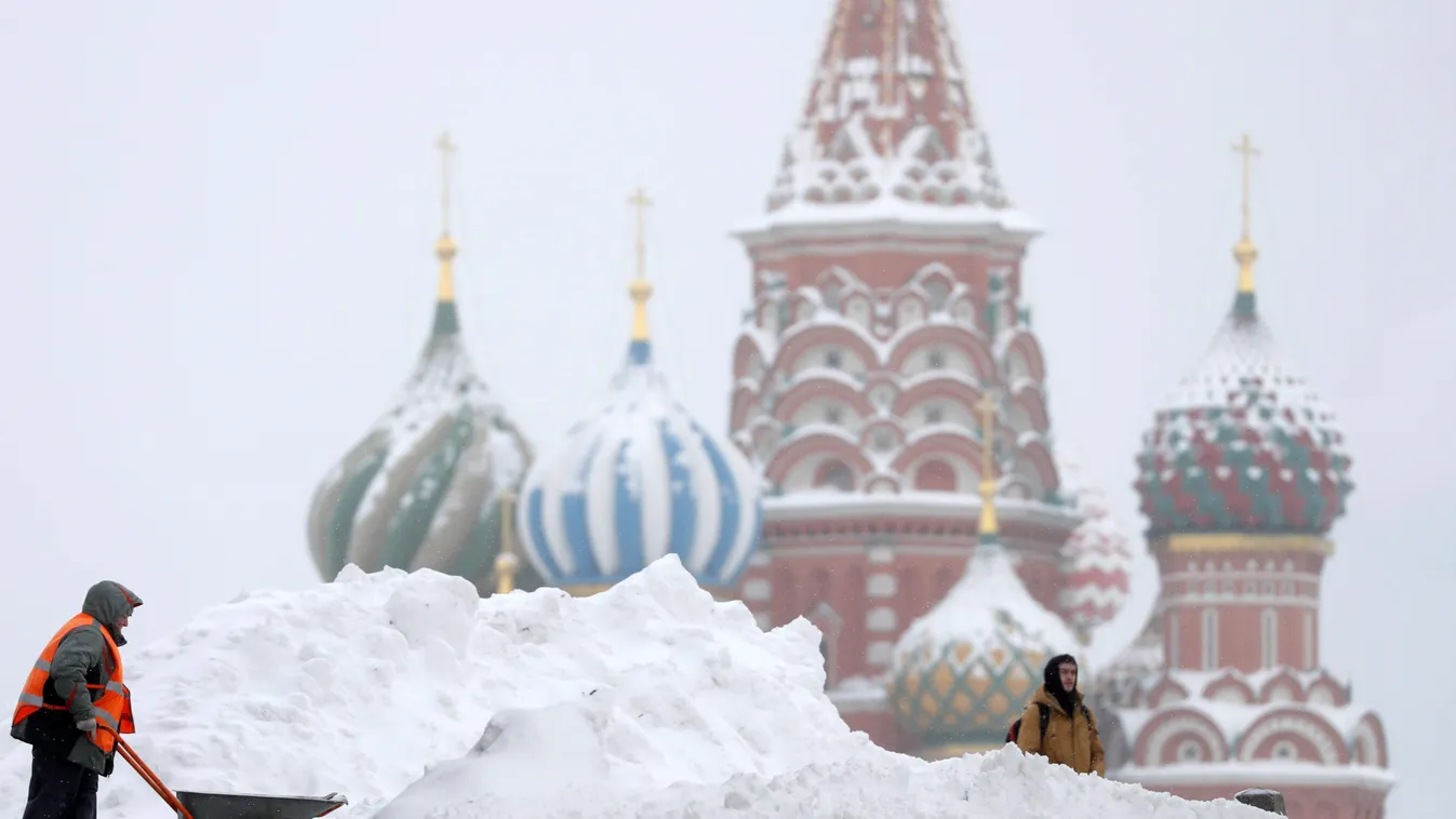Oroszország, Moszkva, havazás 