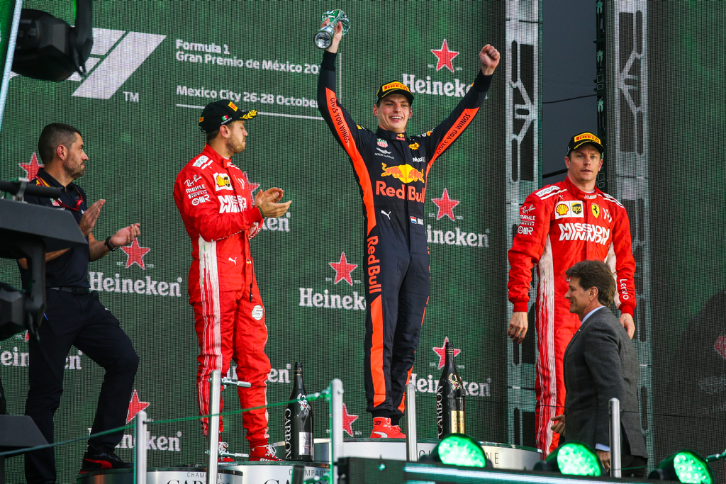 Forma-1, Mexikói Nagydíj, Max Verstappen, Red Bull Racing, Kimi Räikkönen, Scuderia Ferrari, Sebastian Vettel 