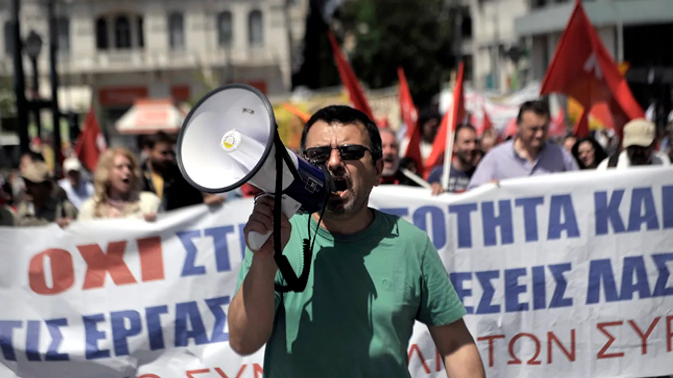 görög koalíciós tárgyalások, a baloldali Syriza párt demonstrációja athénban május 1-én