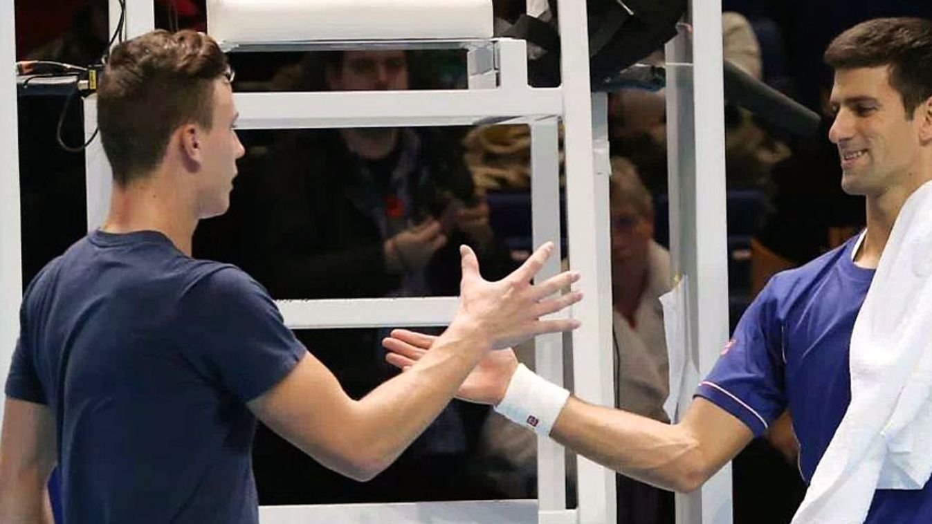 Fucsovics Márton és Novak Djokovic a londoni ATP-tornán