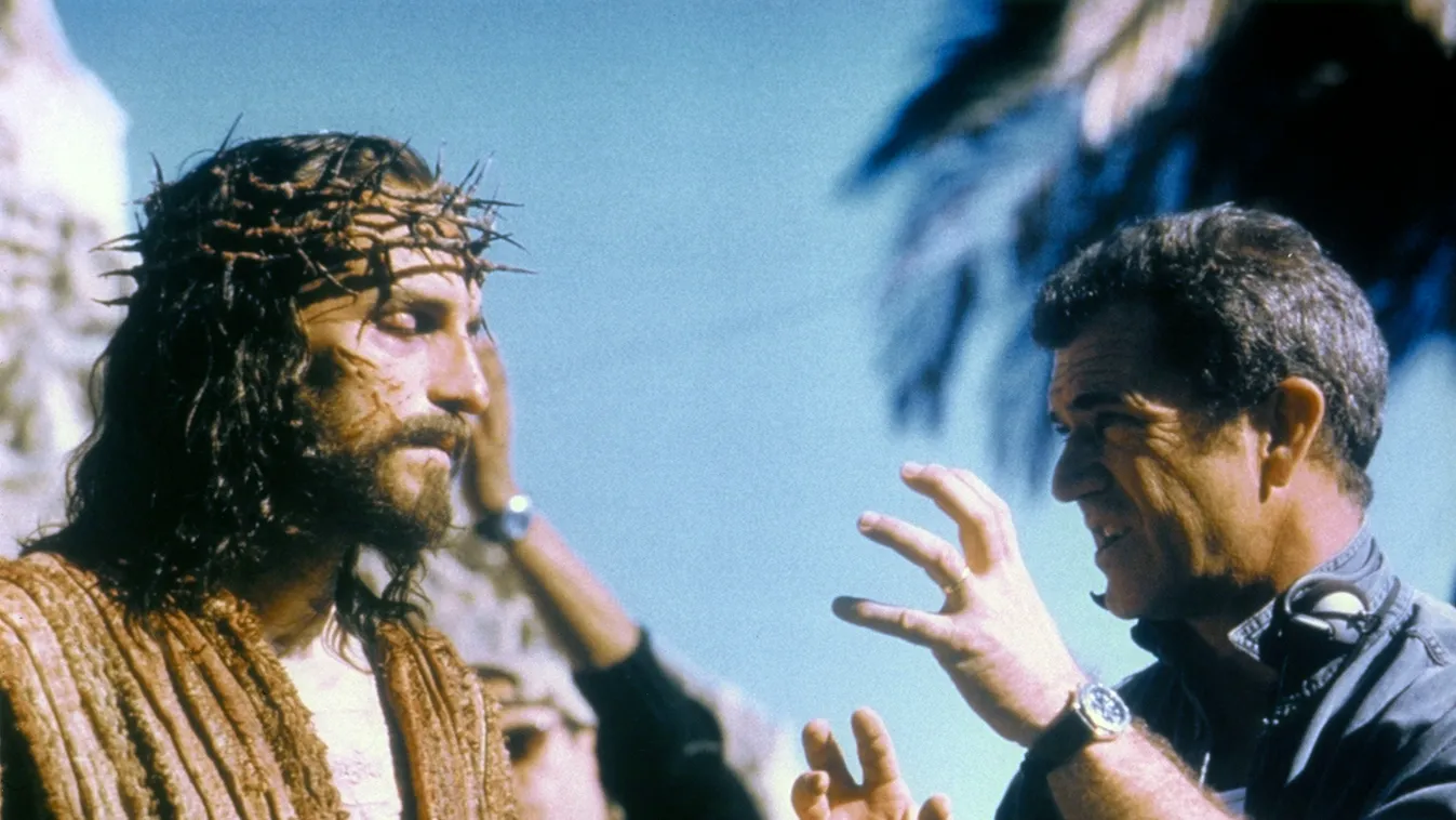 John Caviezel és Mel Gibson A passió forgatásán 