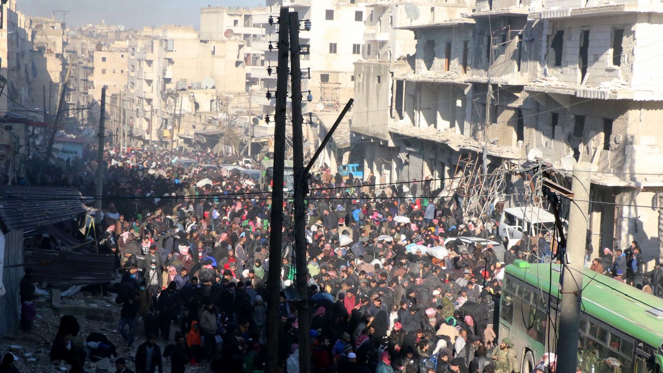 Evacuation of civilians in Aleppo Syria Aleppo 2016 civilians Assad regime forces siege evacuated december Iranian-led Shia militia 