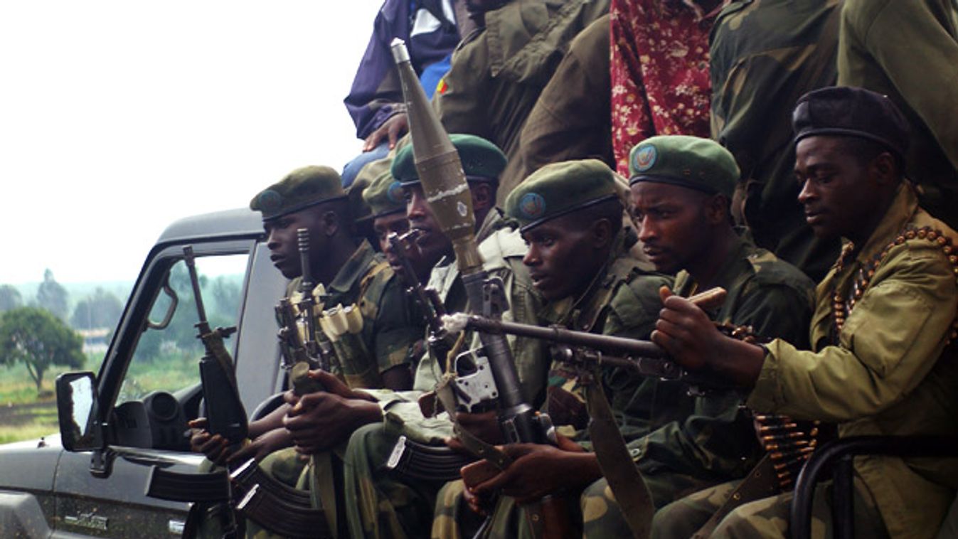 a képen a kongói fegyveres erők (FARDC) katonái, Kongói Demokratikus Köztársaság, Ntaganda Bosco, kongói fegyveres erők (FARDC)