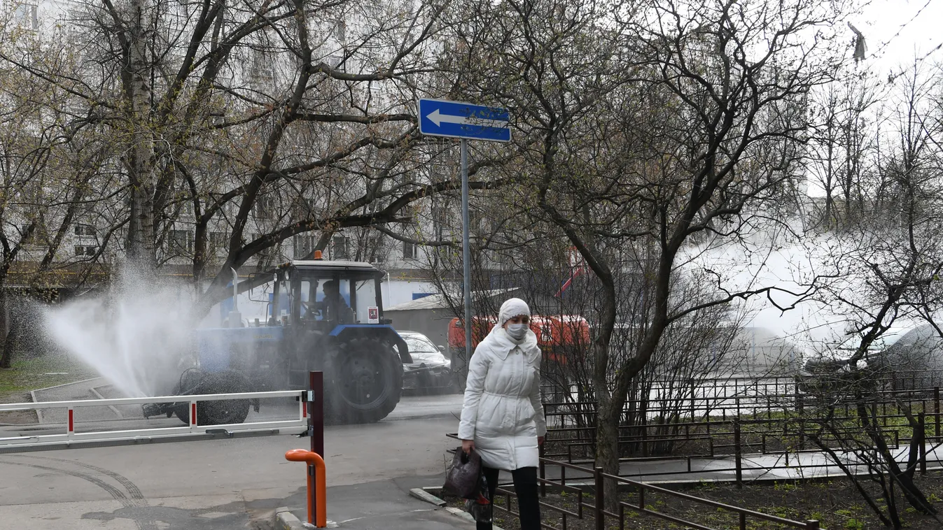 Oroszország, Moszkva, koronavírus, COVID-19, fertőtlenítés 