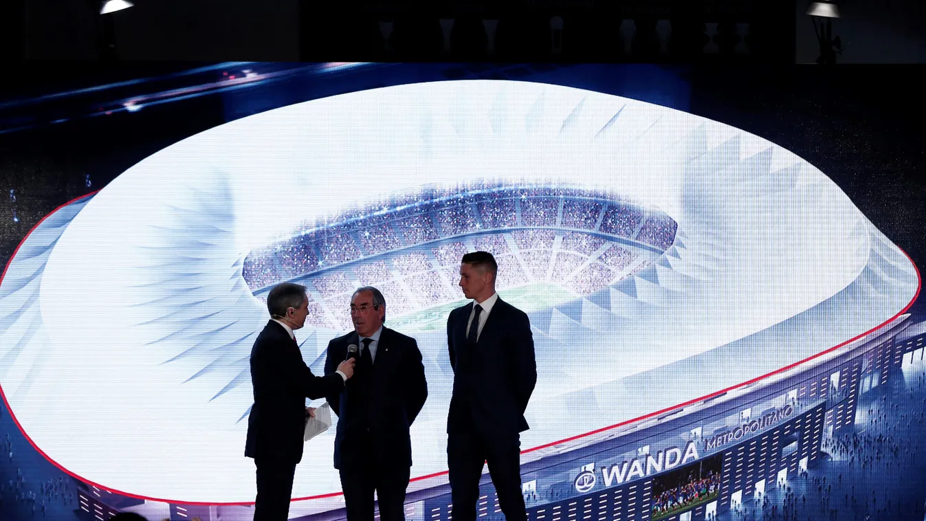 Atletico Madrid's new stadium name is announced 2016 Spain PRESS CONFERENCE Madrid december Vicente Calderon Stadium Enrique Cerezo announces new stadium Wanda Metropolitano President of Atletico Madrid Enrique Cerezo 