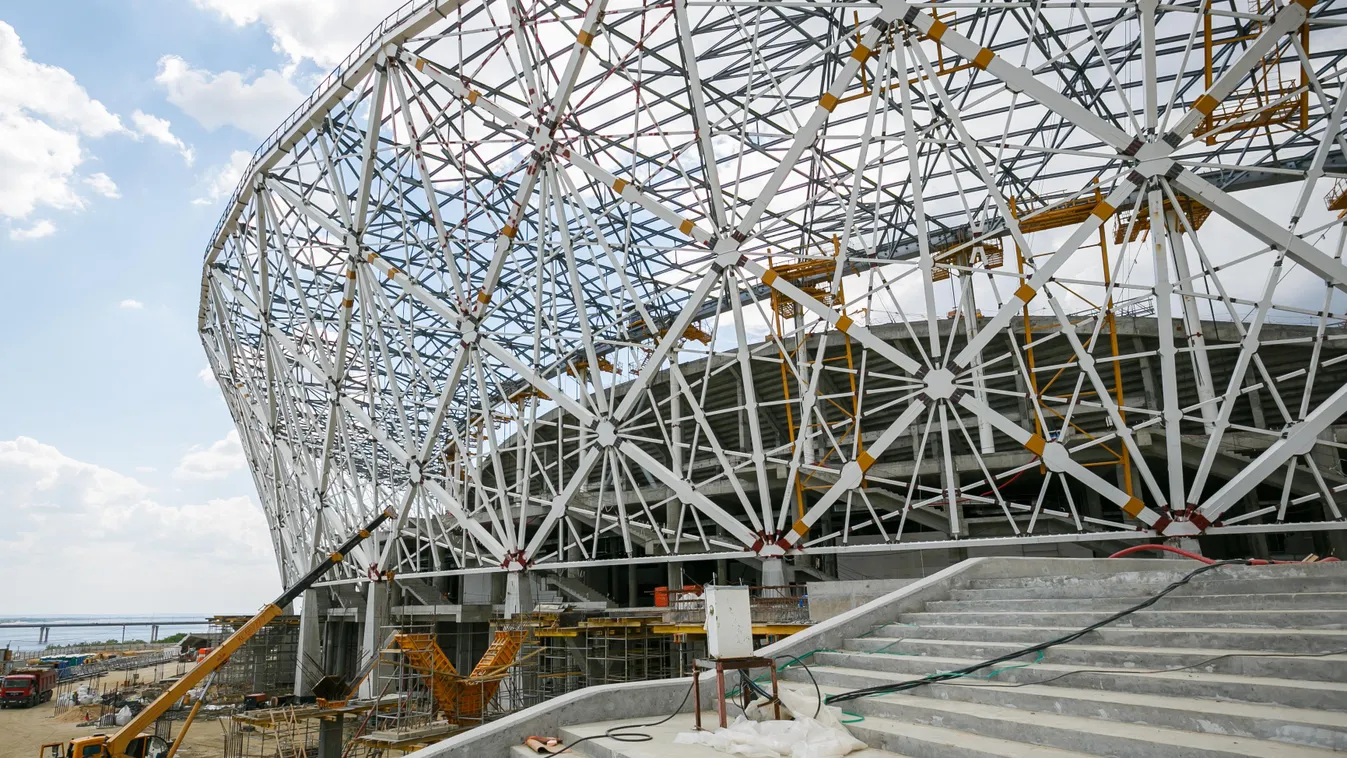 Construction of Volgograd Arena for 2018 FIFA World Cup arena construction football stadium landscape HORIZONTAL construction site world cup 2018 fifa 2018 