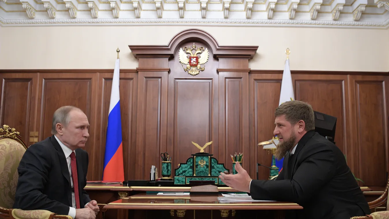 Vladimir Putin meets with Head of Chechen Republic Ramzan Kadyrov landscape HORIZONTAL 