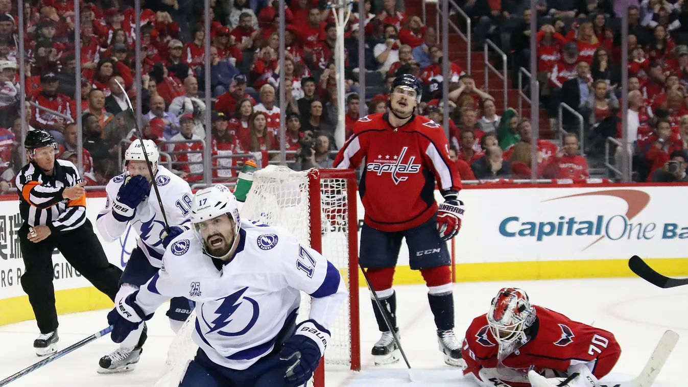 Tampa Bay Lightning v Washington Capitals - Game Four GettyImageRank2 SPORT HORIZONTAL Full Length ICE HOCKEY Scoring USA Washington DC Winter Sport Winning COMMEMORATION Stanley Cup Photography Tampa Bay Lightning National Hockey League Washington Capita