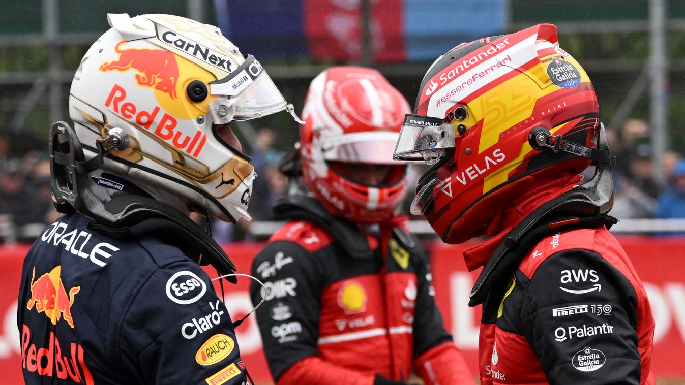 Forma-1, Max Verstappen, Charles Leclerc, Carlos Sainz, Brit Nagydíj 2022, szombat 