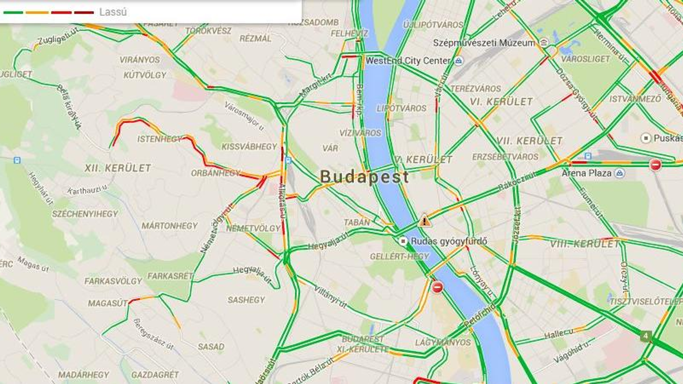 Budapest, térkép, forgalom, top 2:1  közlekedés 
