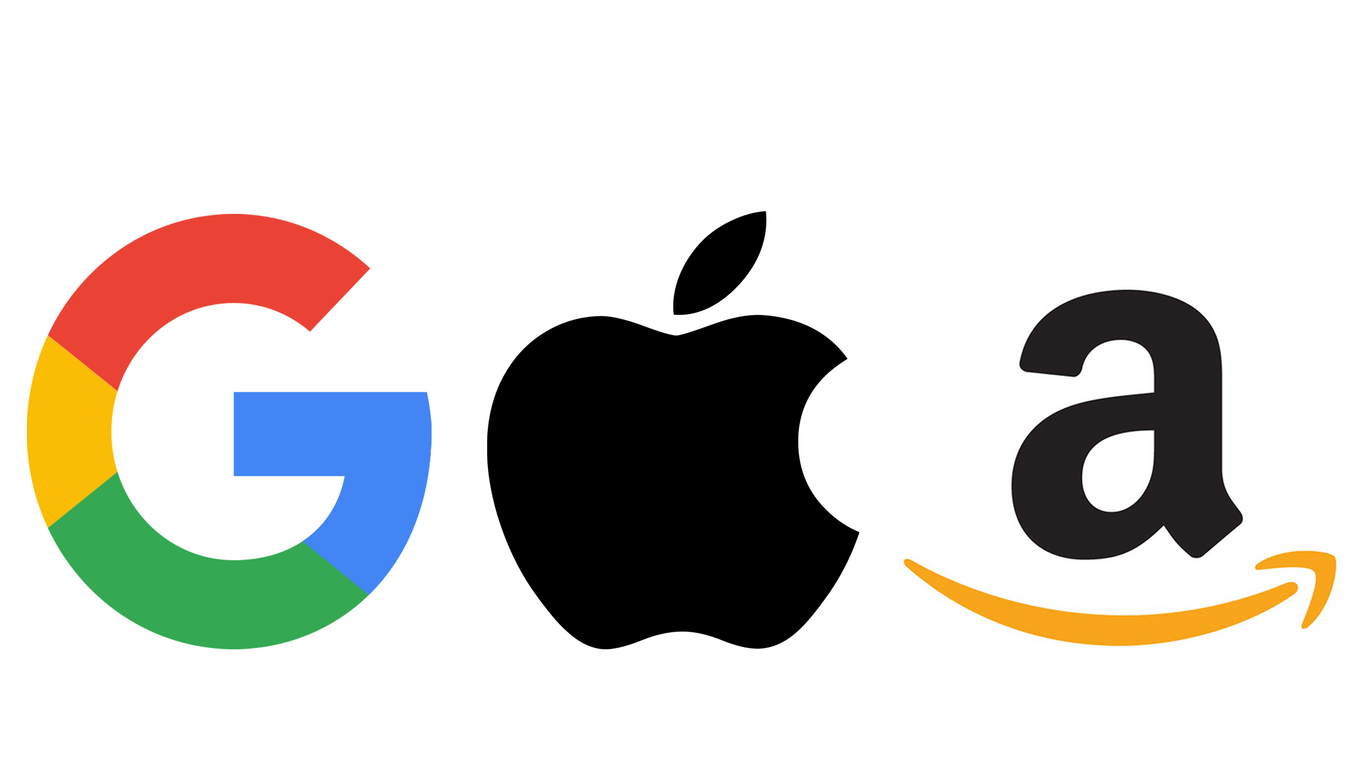 Google, Apple, Amazon logó 