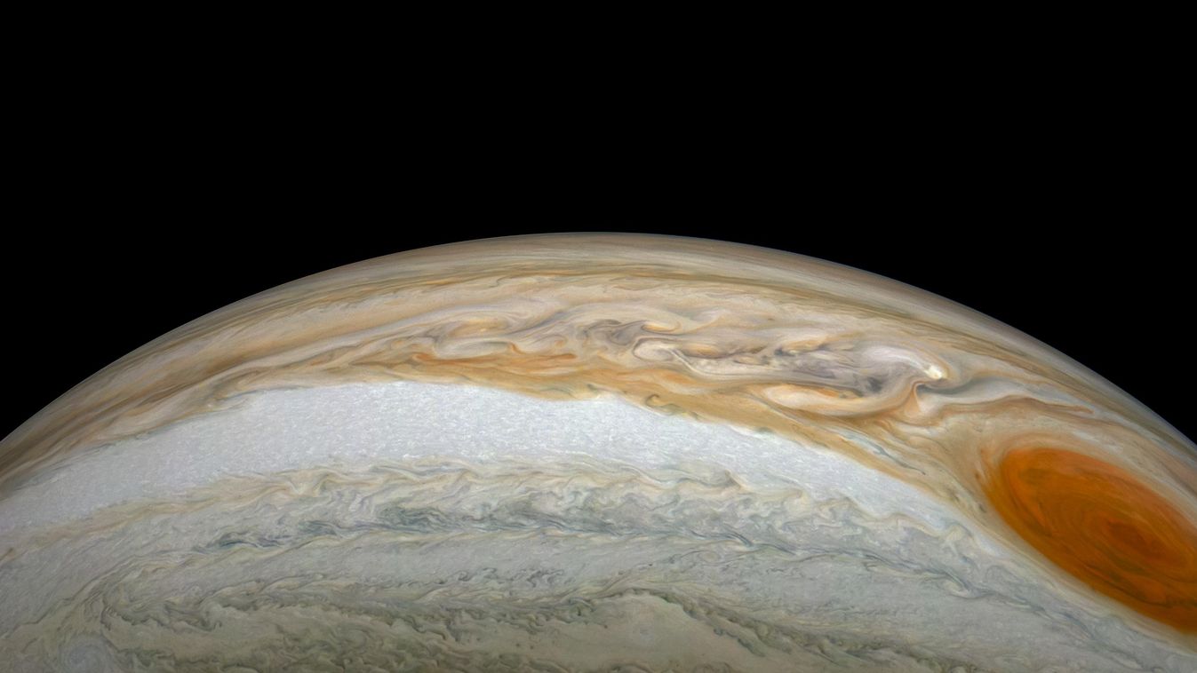 A Jupiter és a Nagy Vörös Folt a Juno űrszonda felvételén 