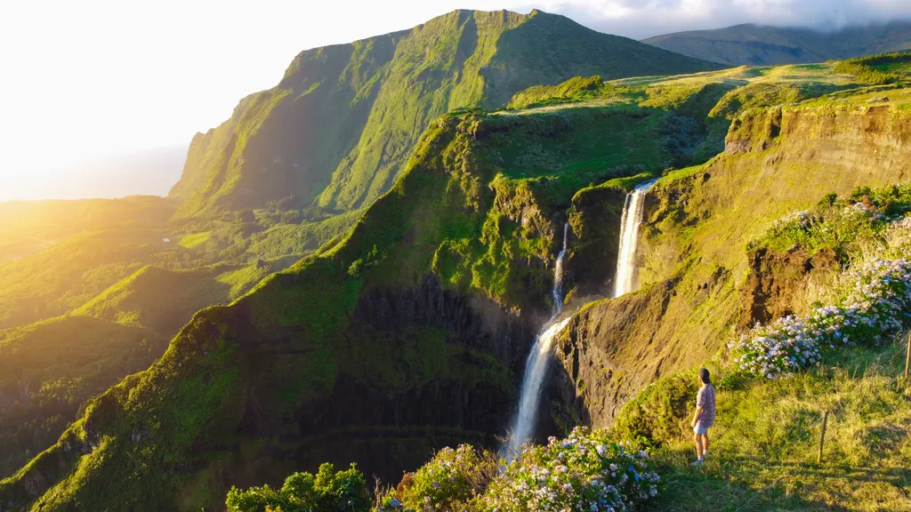 Flores Island, Azores, szigetcsoport, szigetek, Azori-szigetek, Atlanti-óceán, város, népesség, környezet, élővilág 