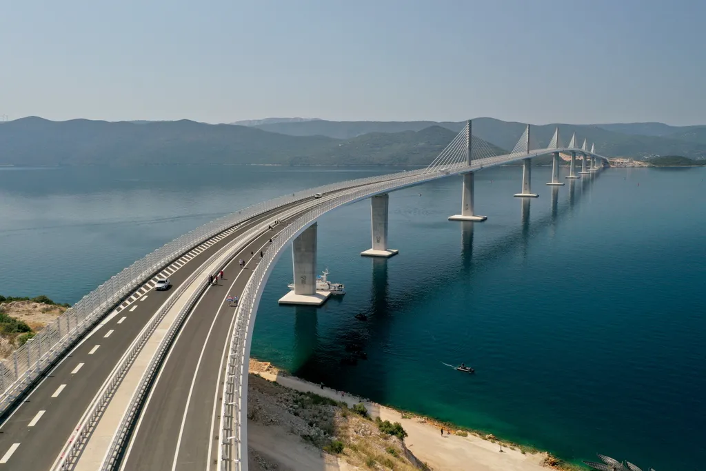 Peljesac híd, Horvátország, híd, Bosznia-Hercegovina, avatás, átadás, tenger 