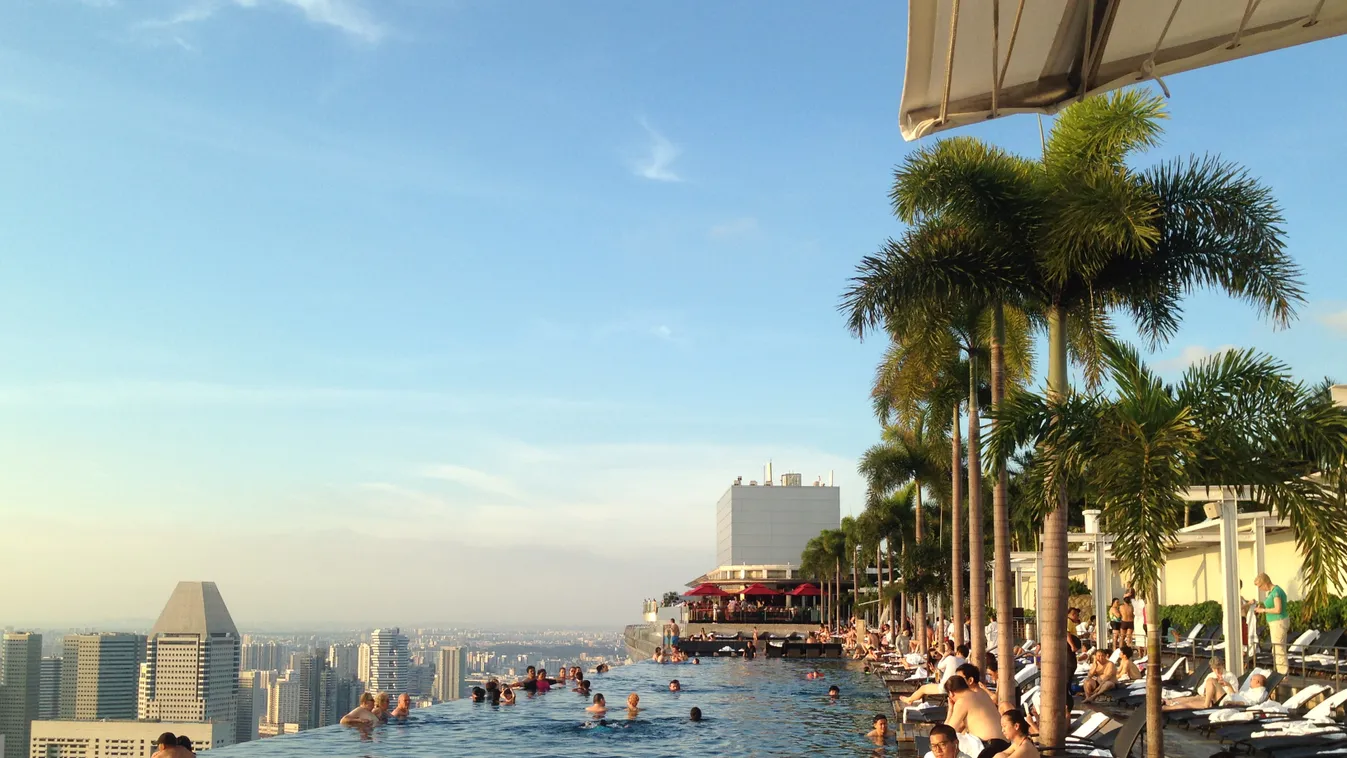 Szingapúr, Marina Bay Sands, szálloda, medence 